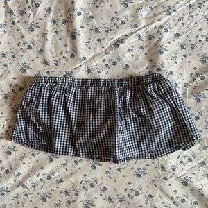 Gingham Ruffle Tube Top